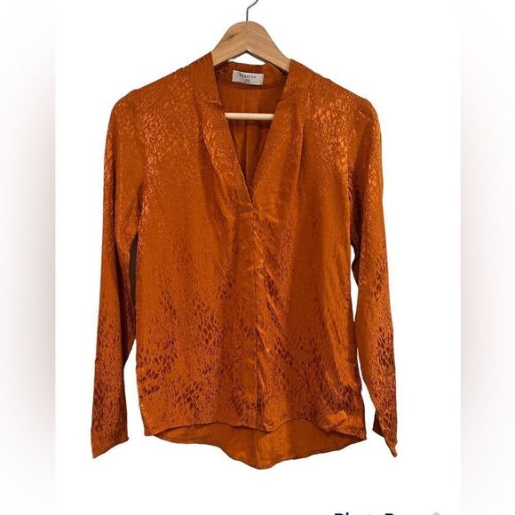 Babaton Power Blouse in Rich Cognac - size XXS - Picture 4 of 12